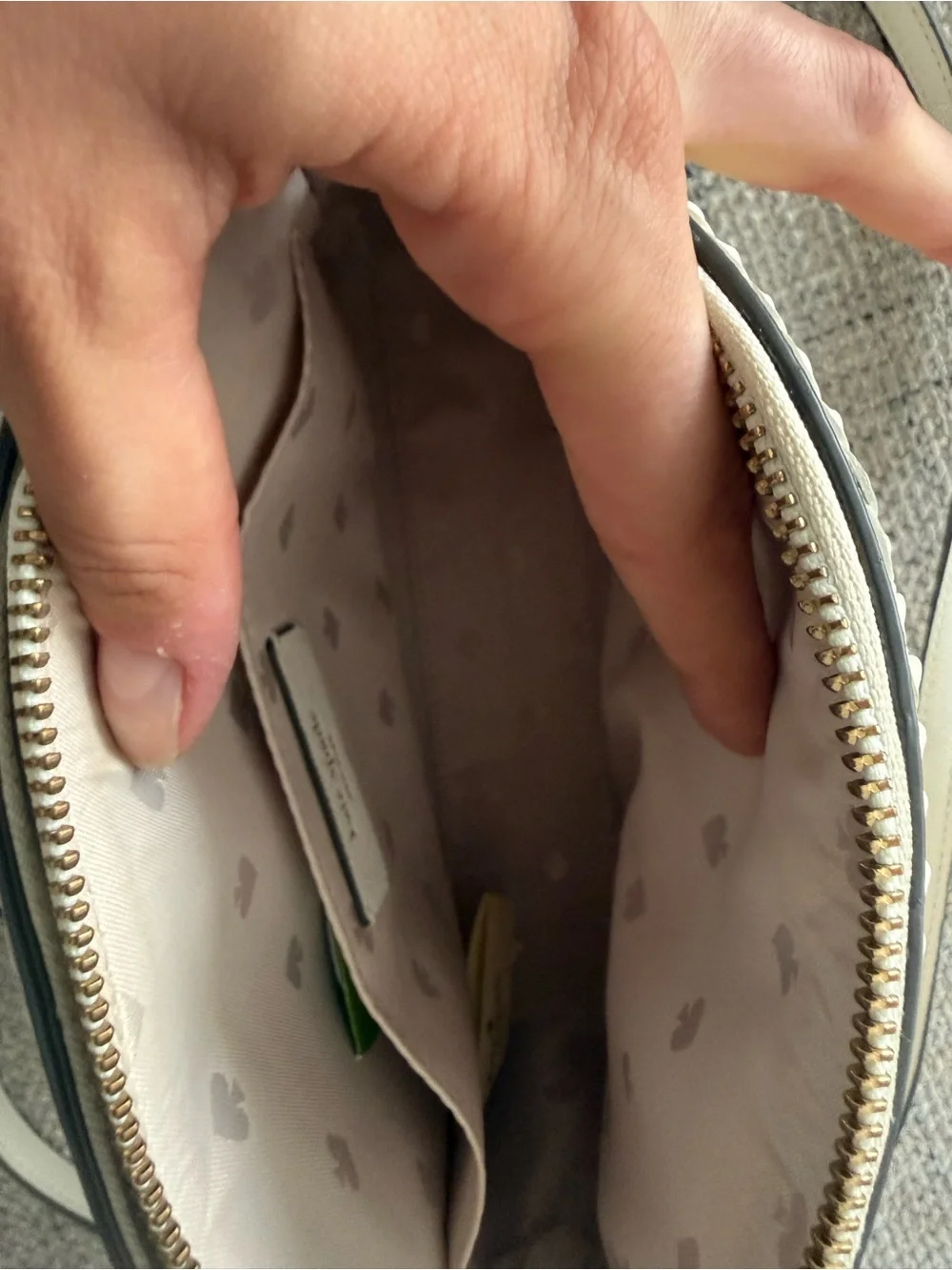 kate spade White and Natural Dome Crossbody with Straw Front